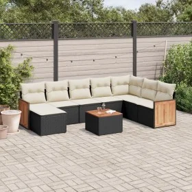 8-teiliges Gartensofa-Set und schwarze synthetische Rattankissen von , Gartensets - Ref: Foro24-3227932, Preis: 494,93 €, Rab...