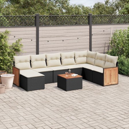 8-piece garden sofa set and black synthetic rattan cushions by , Garden sets - Ref: Foro24-3227932, Price: 471,16 €, Discount: %