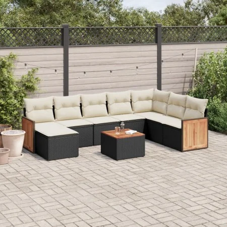 8-teiliges Gartensofa-Set und schwarze synthetische Rattankissen von , Gartensets - Ref: Foro24-3227932, Preis: 494,93 €, Rab...