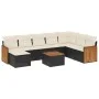 8-teiliges Gartensofa-Set und schwarze synthetische Rattankissen von , Gartensets - Ref: Foro24-3227932, Preis: 494,93 €, Rab...