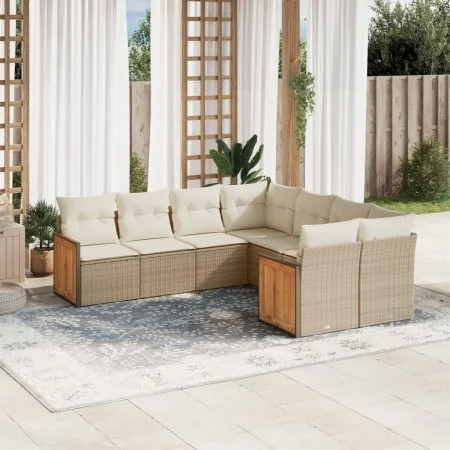 Garden sofa set with beige cushions 8 pcs PE rattan by , Garden sets - Ref: Foro24-3228235, Price: 560,35 €, Discount: %
