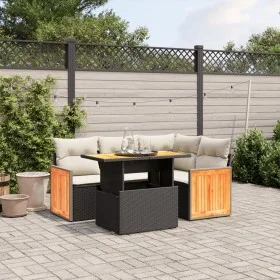 5-teiliges Gartenmöbel-Set und schwarze synthetische Rattankissen von , Gartensets - Ref: Foro24-3273940, Preis: 355,58 €, Ra...