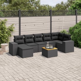 8-piece garden sofa set and black synthetic rattan cushions by , Garden sets - Ref: Foro24-3257882, Price: 508,24 €, Discount: %