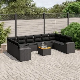 11-piece garden sofa set and black synthetic rattan cushions by , Garden sets - Ref: Foro24-3257945, Price: 676,33 €, Discoun...