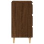 Mesita de noche patas madera maciza marrón roble 40x35x69 cm de vidaXL, Mesitas de noche - Ref: Foro24-813138, Precio: 53,14 ...