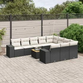 11-piece garden sofa set and black synthetic rattan cushions by , Garden sets - Ref: Foro24-3257953, Price: 644,03 €, Discoun...