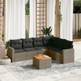 7-teiliges Gartensofa-Set mit grauen PE-Rattan-Kissen von , Gartensets - Ref: Foro24-3256473, Preis: 432,60 €, Rabatt: %