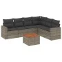7-piece garden sofa set with gray PE rattan cushions by , Garden sets - Ref: Foro24-3256473, Price: 432,60 €, Discount: %