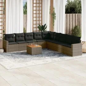 10-teiliges Gartensofa-Set mit grauen synthetischen Rattankissen von , Gartensets - Ref: Foro24-3256501, Preis: 593,08 €, Rab...