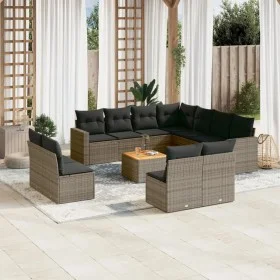 12-teiliges Gartensofa-Set mit grauen synthetischen Rattankissen von , Gartensets - Ref: Foro24-3256515, Preis: 738,77 €, Rab...