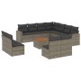 12-piece garden sofa set with gray synthetic rattan cushions by , Garden sets - Ref: Foro24-3256515, Price: 725,95 €, Discoun...