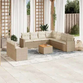 Gartensofa-Set mit beigen Kissen, 10-teilig, synthetisches Rattan von , Gartensets - Ref: Foro24-3256520, Preis: 722,90 €, Ra...