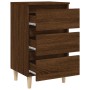 Mesita de noche patas madera maciza marrón roble 40x35x69 cm de vidaXL, Mesitas de noche - Ref: Foro24-813138, Precio: 53,14 ...