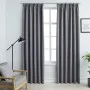 Cortinas opacas con ganchos 2 piezas gris 140x245 cm de vidaXL, Cortinas y visillos - Ref: Foro24-134432, Precio: 46,11 €, De...
