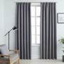 Verdunkelungsvorhänge mit Haken 2 Stück grau 140x245 cm von vidaXL, Vorhänge und Gardinen - Ref: Foro24-134432, Preis: 47,50 ...