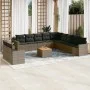 12-teiliges Gartensofa-Set mit grauen synthetischen Rattankissen von , Gartensets - Ref: Foro24-3256536, Preis: 792,32 €, Rab...