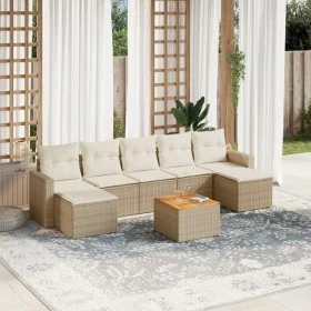 Garden sofa set with beige cushions 8 pcs PE rattan by , Garden sets - Ref: Foro24-3256583, Price: 500,25 €, Discount: %
