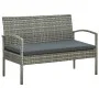 4-teiliges Gartenmöbel-Set und Kissen synthetisches Rattangrau von vidaXL, Gartensets - Ref: Foro24-45787, Preis: 201,03 €, R...