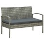 4-teiliges Gartenmöbel-Set und Kissen synthetisches Rattangrau von vidaXL, Gartensets - Ref: Foro24-45787, Preis: 204,15 €, R...