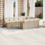 Set de sofás de jardín 11pzas con cojines ratán sintético beige de , Conjuntos de jardín - Ref: Foro24-3256639, Precio: 738,15 €