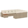 Set de sofás de jardín 11pzas con cojines ratán sintético beige de , Conjuntos de jardín - Ref: Foro24-3256639, Precio: 738,15 €
