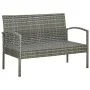 4-teiliges Gartenmöbel-Set und Kissen synthetisches Rattangrau von vidaXL, Gartensets - Ref: Foro24-45787, Preis: 201,03 €, R...