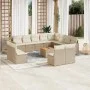 Garden sofa set with cushions 13 pieces beige synthetic rattan by , Garden sets - Ref: Foro24-3256702, Price: 872,28 €, Disco...