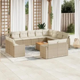 Gartensofa-Set mit Kissen, 13-teilig, beiges synthetisches Rattan von , Gartensets - Ref: Foro24-3256723, Preis: 983,29 €, Ra...