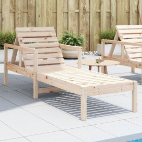 Solid pine wood lounger 199.5x62x55 cm by , Loungers - Ref: Foro24-832538, Price: 94,56 €, Discount: %