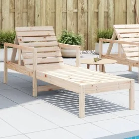 Solid pine wood lounger 199.5x62x55 cm by , Loungers - Ref: Foro24-832538, Price: 93,59 €, Discount: %