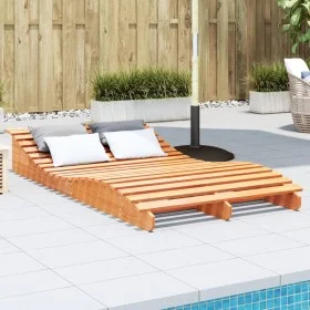 Tumbona de madera maciza de pino marrón cera 205x110x31,5 cm de , Tumbonas - Ref: Foro24-844654, Precio: 131,90 €, Descuento: %