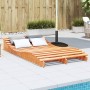 Tumbona de madera maciza de pino marrón cera 205x110x31,5 cm de , Tumbonas - Ref: Foro24-844654, Precio: 162,72 €