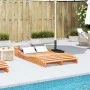 Tumbona de madera maciza de pino marrón cera 205x110x31,5 cm de , Tumbonas - Ref: Foro24-844654, Precio: 131,90 €, Descuento: %