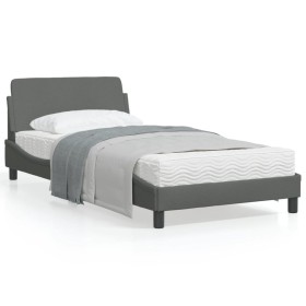 Bettgestell mit Kopfteil aus dunkelgrauem Stoff 100x200 cm von , Betten und Lattenroste - Ref: Foro24-373126, Preis: 97,22 €,...