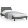 Bed frame with headboard in dark gray fabric 100x200 cm by , Beds and slatted bases - Ref: Foro24-373126, Price: 97,22 €, Dis...