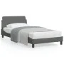 Bed frame with headboard in dark gray fabric 100x200 cm by , Beds and slatted bases - Ref: Foro24-373126, Price: 103,56 €, Di...