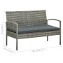 4-teiliges Gartenmöbel-Set und Kissen synthetisches Rattangrau von vidaXL, Gartensets - Ref: Foro24-45787, Preis: 201,03 €, R...