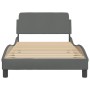 Bed frame with headboard in dark gray fabric 100x200 cm by , Beds and slatted bases - Ref: Foro24-373126, Price: 97,22 €, Dis...