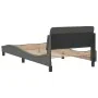 Bed frame with headboard in dark gray fabric 100x200 cm by , Beds and slatted bases - Ref: Foro24-373126, Price: 103,56 €, Di...