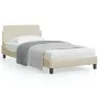 Bed frame with cream fabric headboard 100x200 cm by , Beds and slatted bases - Ref: Foro24-373130, Price: 113,34 €, Discount: %