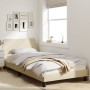 Bed frame with cream fabric headboard 100x200 cm by , Beds and slatted bases - Ref: Foro24-373130, Price: 115,69 €, Discount: %