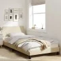 Bed frame with cream fabric headboard 100x200 cm by , Beds and slatted bases - Ref: Foro24-373130, Price: 113,34 €, Discount: %