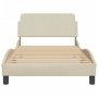 Bed frame with cream fabric headboard 100x200 cm by , Beds and slatted bases - Ref: Foro24-373130, Price: 115,69 €, Discount: %