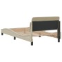 Bed frame with cream fabric headboard 100x200 cm by , Beds and slatted bases - Ref: Foro24-373130, Price: 115,69 €, Discount: %