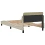 Bed frame with cream fabric headboard 100x200 cm by , Beds and slatted bases - Ref: Foro24-373130, Price: 113,34 €, Discount: %