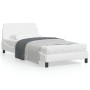 Estructura de cama cabecero cuero sintético blanco 100x200 cm de , Camas y somieres - Ref: Foro24-373139, Precio: 113,28 €, D...