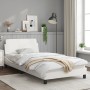 Estructura de cama cabecero cuero sintético blanco 100x200 cm de , Camas y somieres - Ref: Foro24-373139, Precio: 113,28 €, D...
