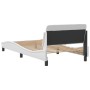 Estructura de cama cabecero cuero sintético blanco 100x200 cm de , Camas y somieres - Ref: Foro24-373139, Precio: 113,28 €, D...