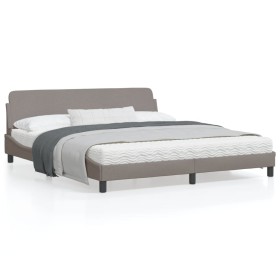 Bettgestell mit Kopfteil aus taupegrauem Stoff 180x200 cm von , Betten und Lattenroste - Ref: Foro24-373229, Preis: 158,68 €,...