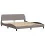 Bed frame with headboard in taupe gray fabric 180x200 cm by , Beds and slatted bases - Ref: Foro24-373229, Price: 169,00 €, D...